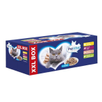 PreVital XXL BOX 48x100g kapsičky pro kočky kuře, losos, tele a játra ve šťávě