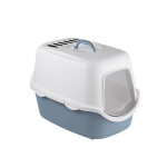 STEFANPLAST CATHY Filtr modro-bílá krytá kočičí toaleta s filtrem 56x40x40cm