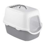 STEFANPLAST CATHY Filtr krytá šedo-bílá kočičí toaleta s filtrem 56x40x40cm